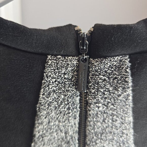 DONNA KARAN Stretch Tweed Sheath Dress Women's 8 Marled Black Gray Preppy Office - Picture 5 of 15